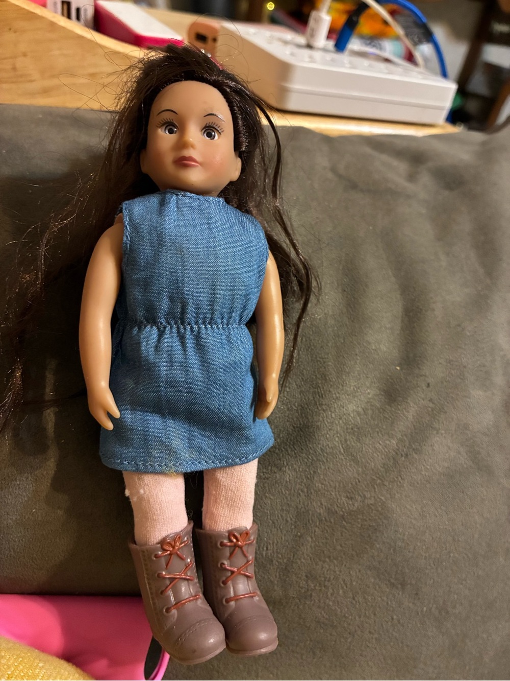 Battat Lori 6-inch fashion doll wearing a blue denim dress